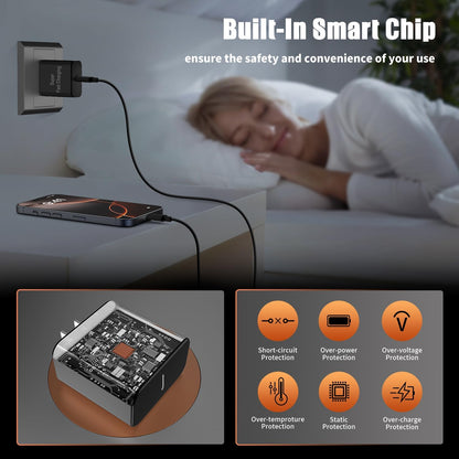 iPhone 16 Pro Max Charger Fast Charging, 45W Super Fast USB C Chargers for iPhone 16 15 6FT+6FT+10FT Type C Chargers Cord with Fast Charger Block for iPhone 16/15 Series/iPad/ GalaxyS24 Black