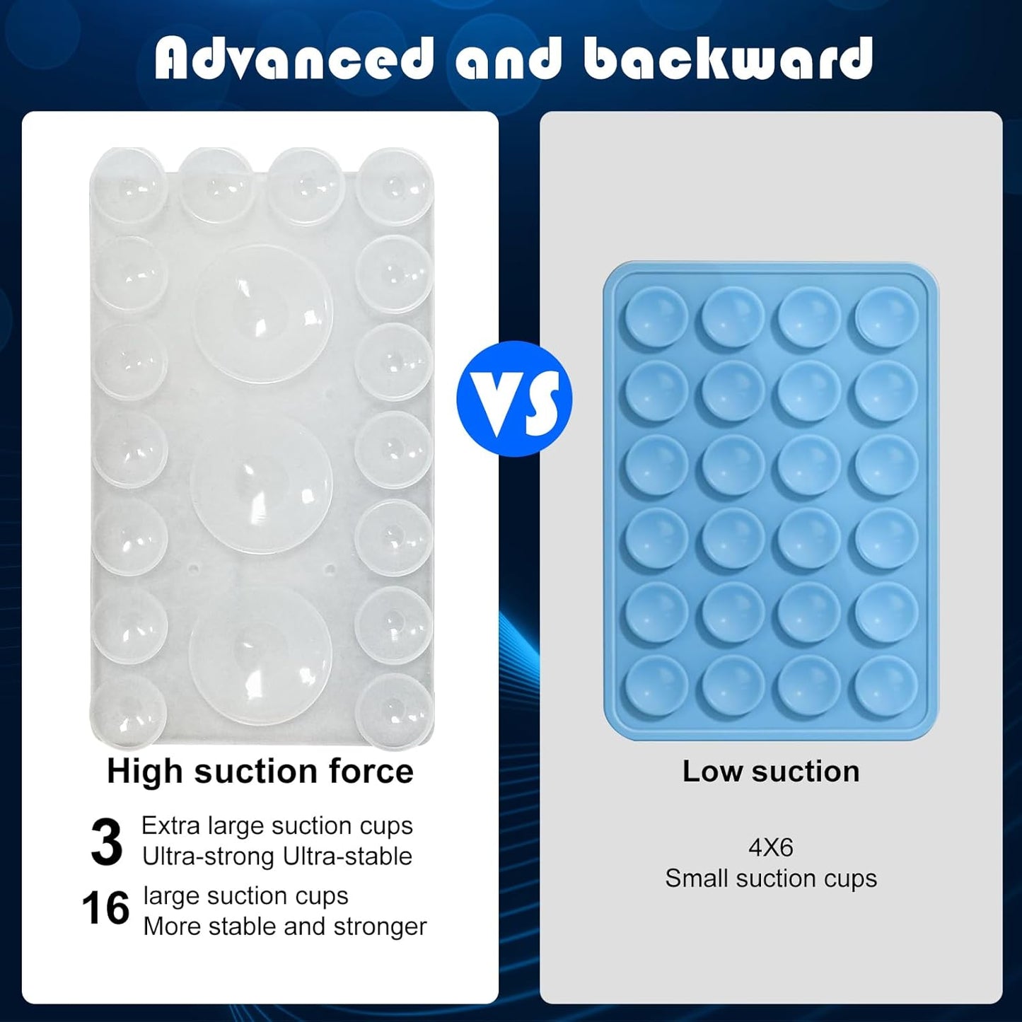 2024 Upgrade 2PCS Silicone Suction Cup Phone Case Adhesive Mount,Adhesive Grip, Sticky Suction Cup Phone Holder & Suction Phone case Holder TikTok & Selfies (Transparent, 3+16 Single Sided)