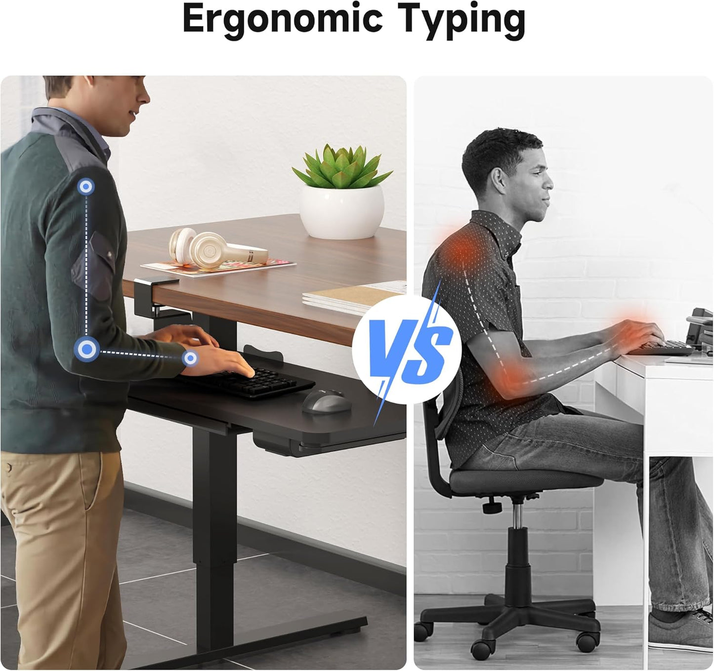 Keyboard Tray Under Desk with Storage Drawer Large C-Clamp 26.7”(31” Including Clamps) x 11.8” Slide-Out Platform Computer Drawer Pull Out Keyboard & Mouse Tray DSF7CT