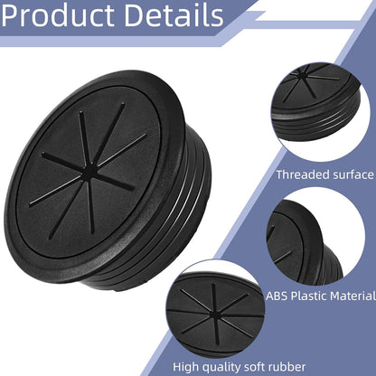 6-Pack Black Desk Grommet Cable Management Kit - 1.97 inch (5cm) Hole Cover,ABS Plastic Grommet Hole Cover Organizer for Office Computer Desk,Hide Cords Neatly