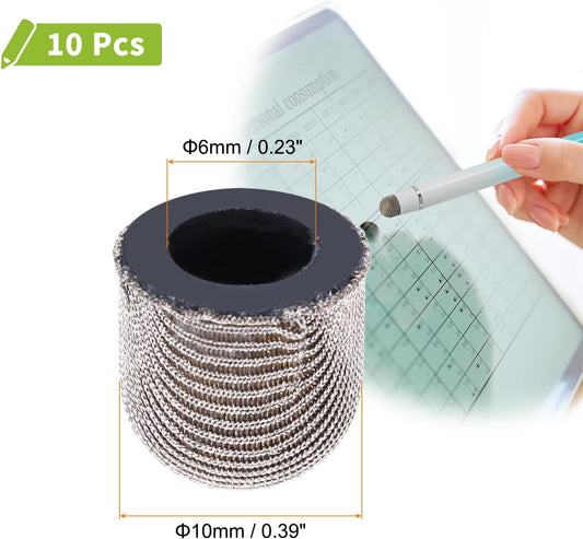 MECCANIXITY 10Pcs Replacement Fiber Mesh Tips for Stylus Pens 10mm Suitable for Capacitive Touch Screen,High Sensitivity,Soft,No Scratch Screen Pen Tip