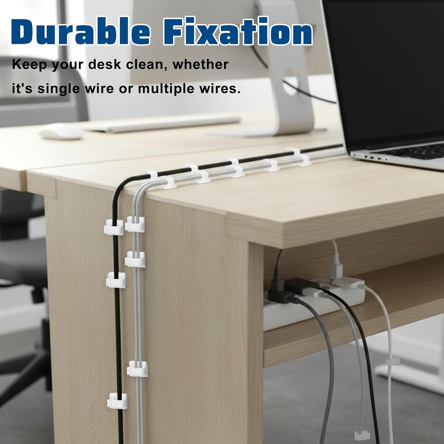 Ethernet Cable Clips Adhesive Cable Ties, 100PCS U Shape Wire Clips Organizer, Cord Management Staples for Ethernet, Wire Holders for Cords Christmas Lights, TV, PC, Desk, Wall, Car