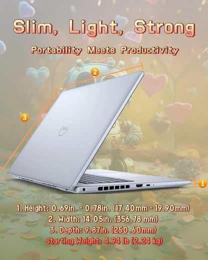 Dell Inspiron 16 Plus Laptop – GeForce RTX 4060, Intel Ultra 7 155H, 16" 2.5K 120Hz Display, Next-Gen AI Copilot, Backlit KB, Win 11 Pro, w/Accessories (32GB DDR5 | 2TB SSD)