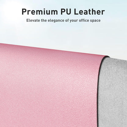 Aothia Leather Desk Pad Protector, Mouse Pad, Office Desk Mat, Non-Slip PU Leather Desk Blotter, Laptop Desk Pad, Waterproof Desk Writing Pad for Office and Home (23.6" x 13.7", Fairy Pink)