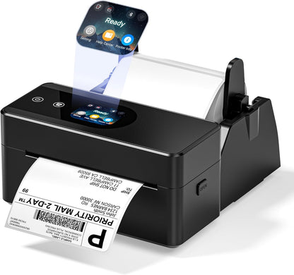 Bluetooth Shipping Label Printer with Touchscreen – Upgraded 4x6 Thermal Printer for Small Businesses & Shipping Packages, Compatible with Phone, PC and Tablet, Widely Used for Amazon, Shopify, Etsy