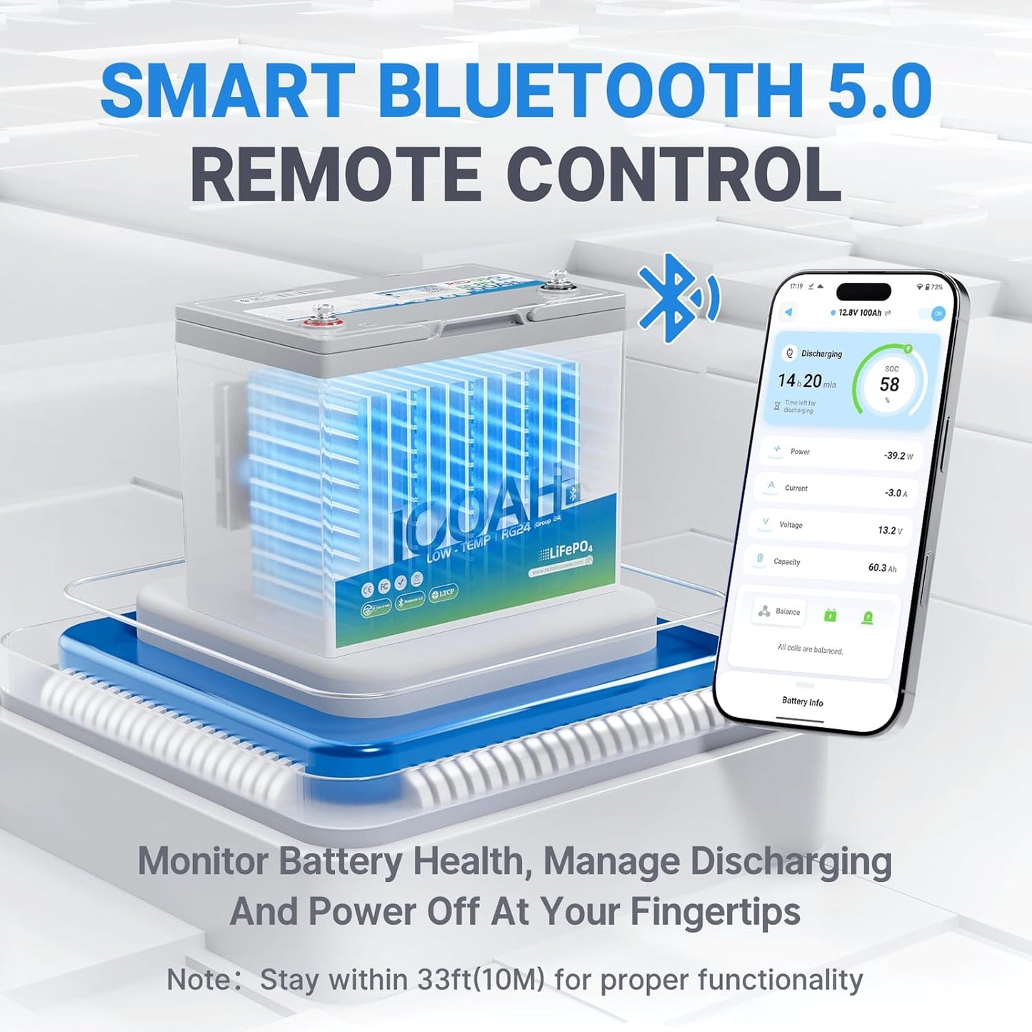 Redodo 12V 100Ah LiFePO4 Battery Bluetooth, Low-Temp Protection BCI Group 24 Lithium Battery for Trolling Motor, Bulit-in 100A Smart BMS, Perfect for Marine, Boat, RV, Solar and Off Grid - 3 Pack