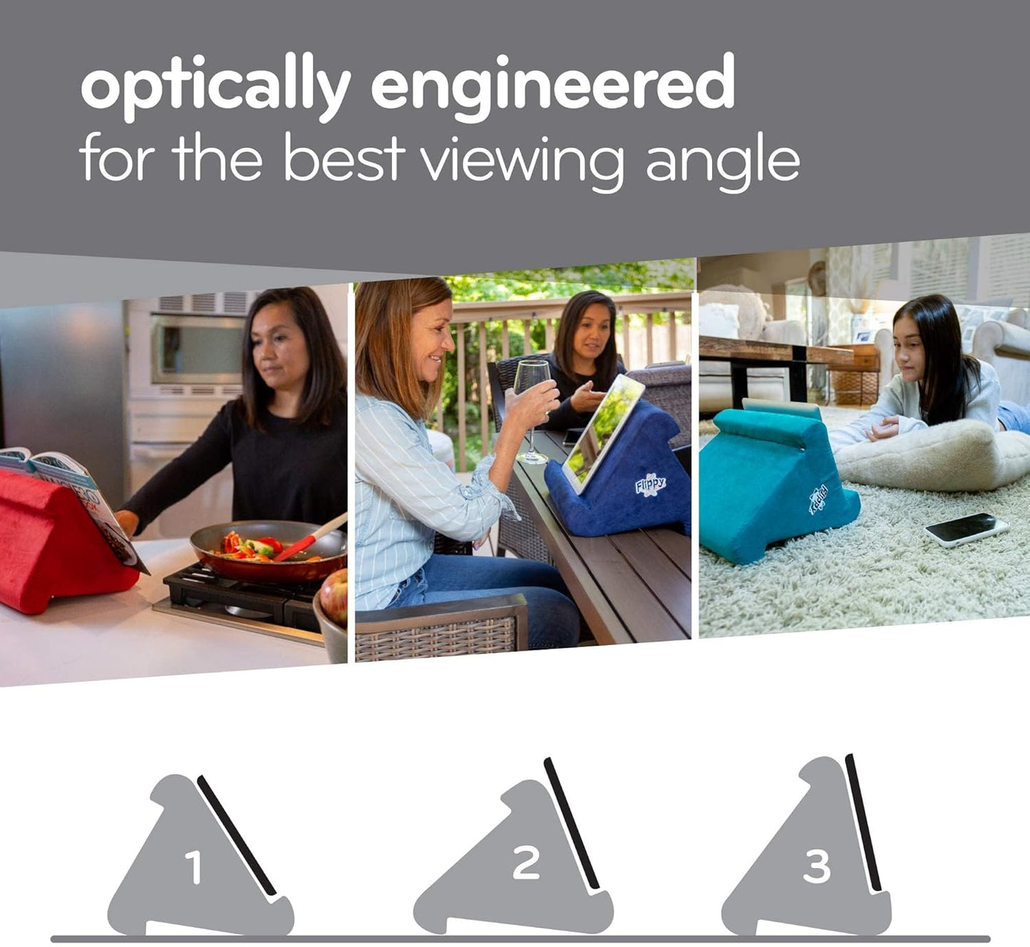 Flippy Tablet Holder and Soft Compatible with iPads, Tablets, and Books, Portable Lap-Pillow Holder for Books or Electronic Devices - Greyster 2.0