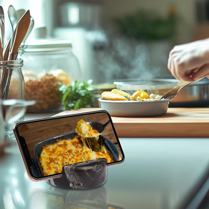 Marble Phone Stand for Desk - Cell Phone Holder for Nightstand Office Decor Compatible with iPhone 17 16 15 Pro Max iPad mini, Telephone Boho Black Marble Kitchen Accessories