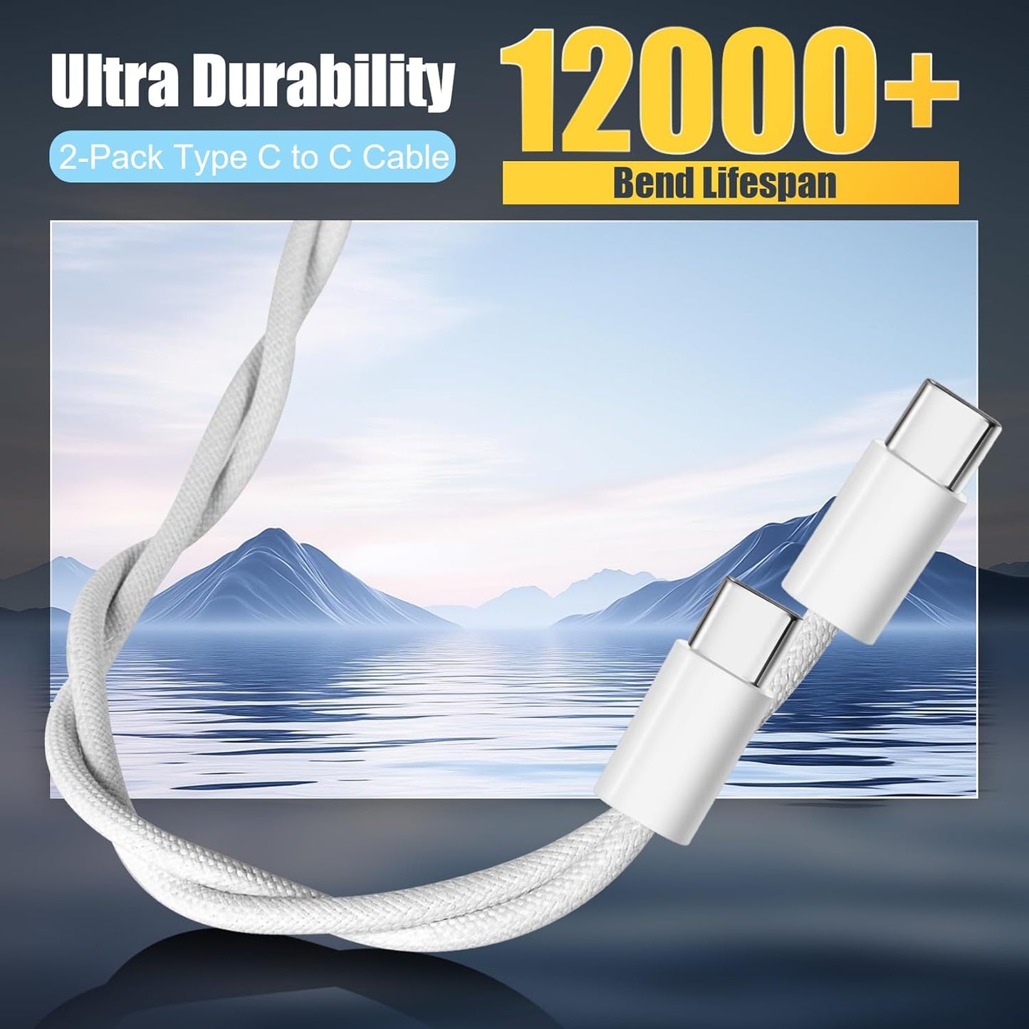 iPhone 16 15 Charger Fast Charging,6FT Woven USB C Charger Fast Charging Cord,2Pack Dual Port USB C Chargers Block,Double Type C Chargers for iPhone 16 Pro Max/16 Pro/16/16e,15 ProMax/15 Plus,iPad Pro