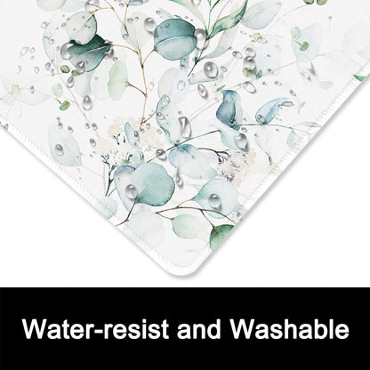 ITNRSIIET Mouse Pad with Stitched Edge Premium Textured Smooth Precise Operation Waterproof Washable Non-Slip Rubber Base Desktop Protection Mat, 10.2×8.3×0.12 inches, Leaves and Branches