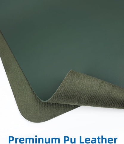 Leather Desk Pad Blotter,Mouse Pad,Office Desk Mat, Non-Slip PU Leather Desk mat,Large Desk mat,Waterproof Keyboard mat for Office/Home/Decor (Dark Green,35" x 17")
