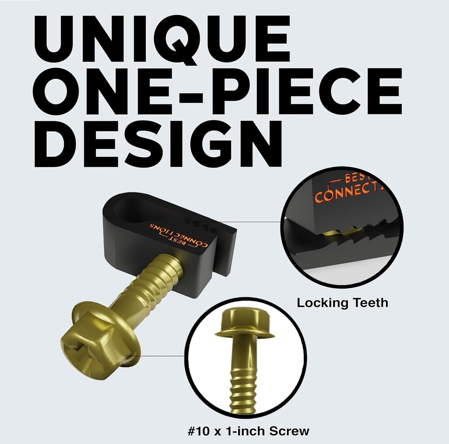 BEST CONNECTIONS Coaxial Cable Clips with Pre-Inserted Screw (2,500 Pack) – Black Single Cable Mounting Clamps for Coax Cable (RG6, RG59) and Ethernet Cable – Cord Fastener/Strain Relief Clip