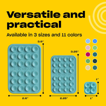 Classic - Silicone Suction Phone Case Adhesive Mount - Hands-Free, Strong Grip Holder for Selfies & Videos - iPhone & Android Compatible - 2.25″ x 3.25″, Pastel Turquoise