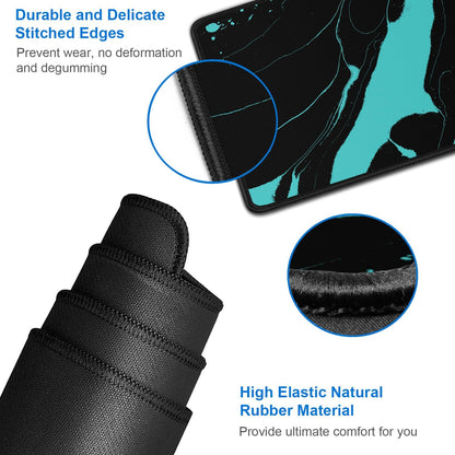 Gaming Mouse Pad, 31.5x15.7 inch Large Extended Computer Keyboard Mouse Mat, Water Resist Non-Slip Mousepad Rubber Base Long XXL Desk Mouse Pad for Work & Gaming, Office & Home, Black Blue