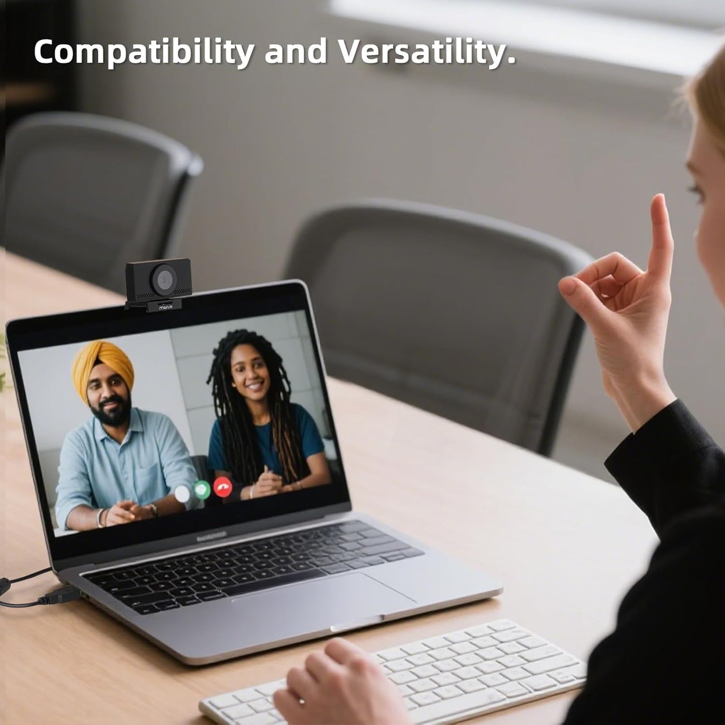 MOSISO 4K Webcam for PC & Laptop with Microphone and Webcam Cover, Auto Light Correction, USB Plug and Play for Live Streaming Video Call Conference Online Lessons Game, Black