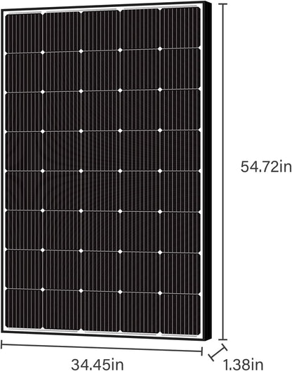 Newpowa 250W Solar Panel Monocrystalline for 12V 24V Norminal System with High-Efficiency Voltage Boost 15V Cells Works Best with MPPT Controller Charger Off-Grid for RV Marine Boat 250 Watts