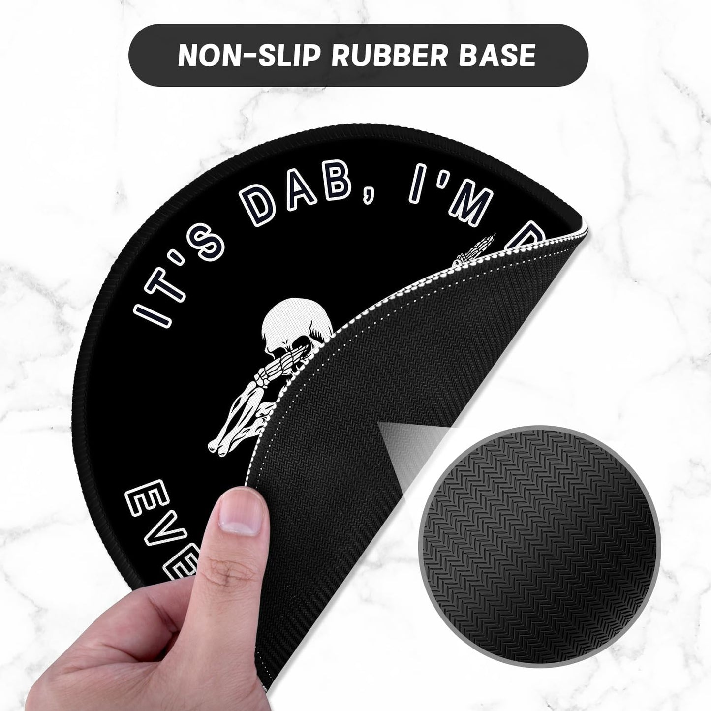 ITNRSIIET Round Mouse Pad with Stitched Edge Premium-Textured Waterproof Non-Slip Rubber Base Desktop Protection Mat Diameter 8.7 inches, Dab
