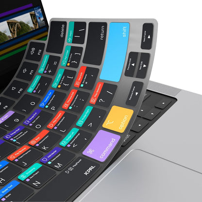 JCPal Final Cut Pro Shortcut Guide Keyboard Cover for Apple MacBook Pro 14 inch and MacBook Pro 16 inch (M1-M4 Models) and MacBook Air 13 inch and MacBook Air 15 inch (M2-M4 Models) (US-Layout)