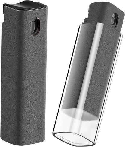 YTT Screen Cleaner, All-in-One Spray & Wipe Cleaner, with Transparent Protective Shell for All Phones, Laptop and Tablet Screens (Gray)