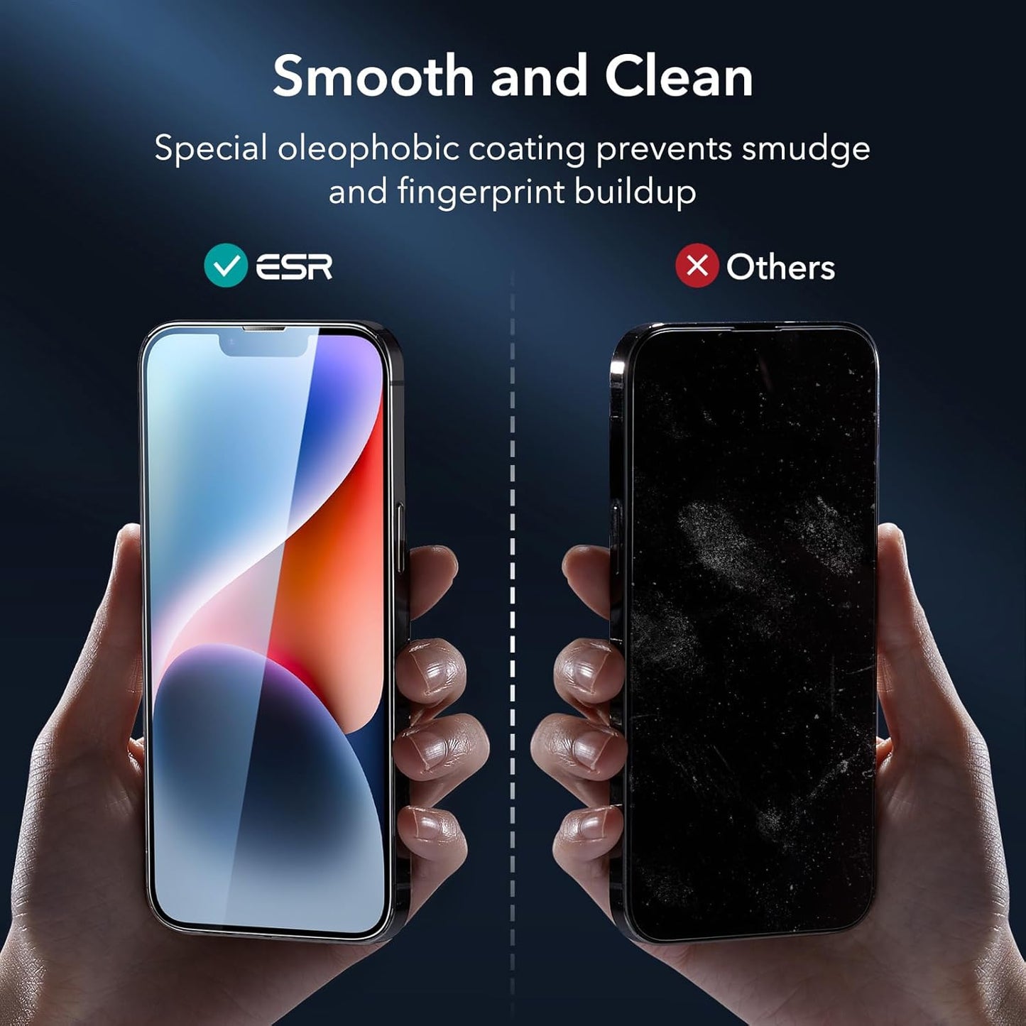 ESR for iPhone 14 Screen Protector Set, 3 Tempered-Glass Screen Protectors and 1 Set of Camera Lens Protectors, Smooth Rounded Edges, Full-Coverage Military-Grade Protection, Scratch Resistant