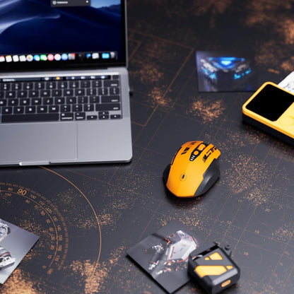 Wireless Mouse,Upgraded 2.4GHz Rechargeable (Battery Level Visible) Ergonomic Computer Mouse,4 Levels DPI, Wireless Mice for Laptop Computer(Yellow)
