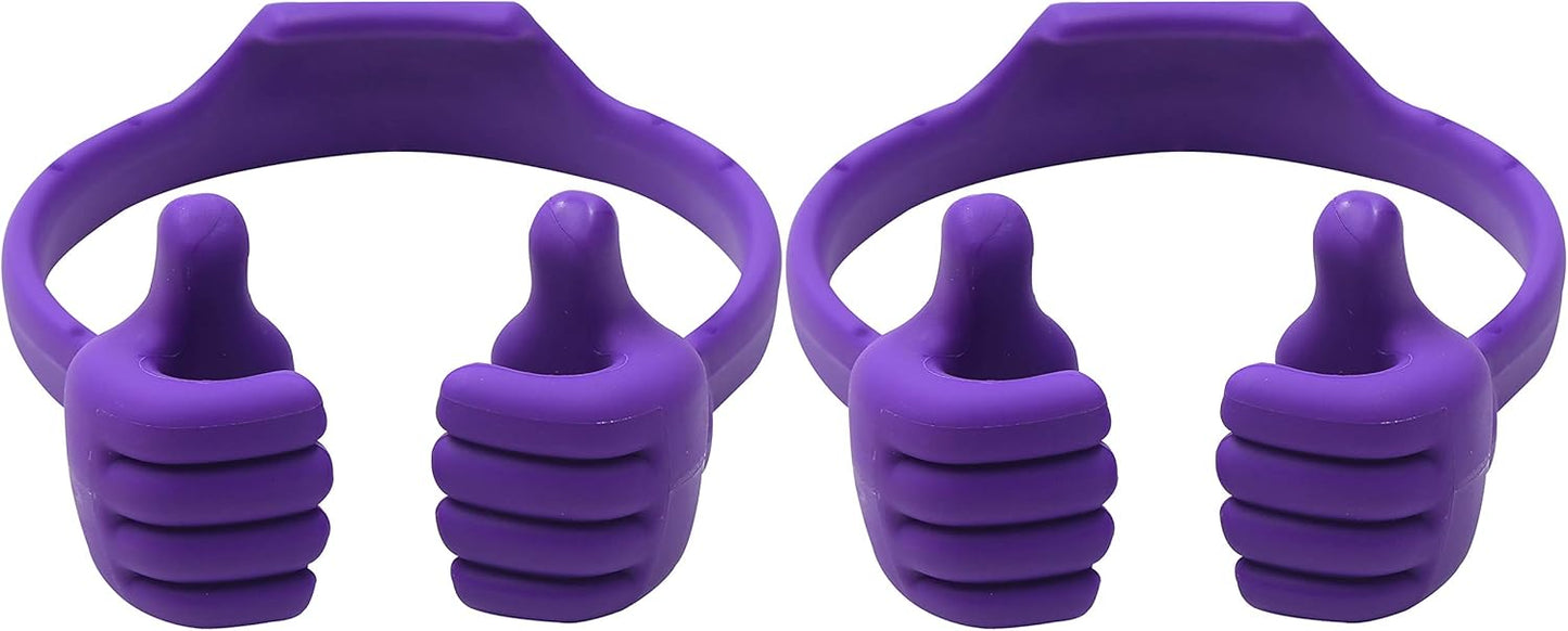 Honsky Cell Phone Stand Holder 2-Pack,Thumbs Up Lazy Phone Stand,Universal Adjustable Flexible Dock for All Phones & Tablets,Cute Stocking Stuffer Gift for Teen Girls,Purple