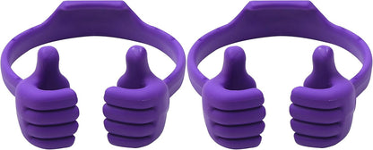 Honsky Cell Phone Stand Holder 2-Pack,Thumbs Up Lazy Phone Stand,Universal Adjustable Flexible Dock for All Phones & Tablets,Cute Stocking Stuffer Gift for Teen Girls,Purple