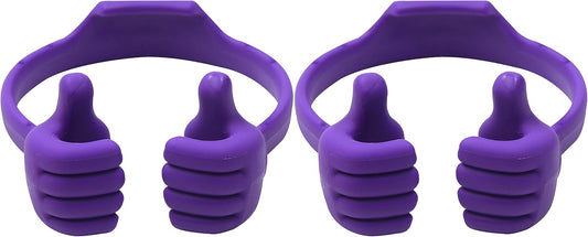 Honsky Cell Phone Stand Holder 2-Pack,Thumbs Up Lazy Phone Stand,Universal Adjustable Flexible Dock for All Phones & Tablets,Cute Stocking Stuffer Gift for Teen Girls,Purple