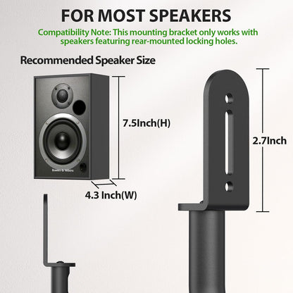 USX MOUNT Universal Speaker Stands, Height Adjustable Extend 30.0" to 39.1" for Satellite Speakers & Small Bookshelf Speakers up to 11 lbs Per Stand, 1 Pair Floor Stands for Sony Bose Polk JBL Yamaha