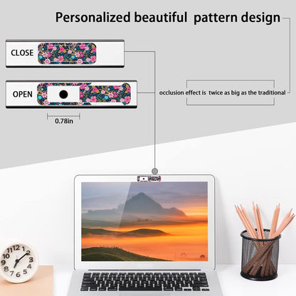 Webcam Cover, 3 Pieces, Laptop Camera Cover, Privacy Shielding Capacity is Twice as Big as The Traditional, Suitable for Computer Mobile Phones, laptops, Tablets and so on (Flower 1)