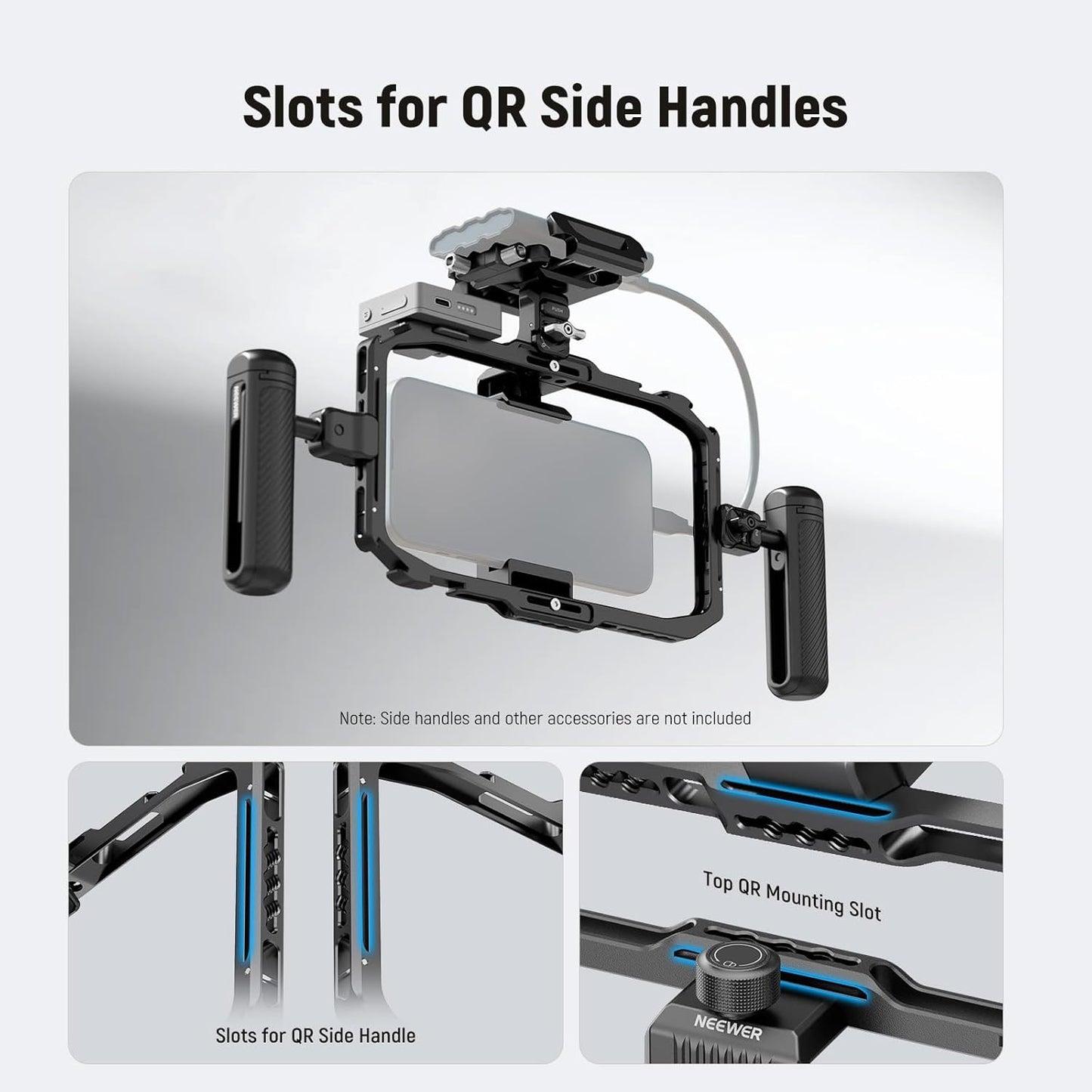 NEEWER Universal Phone Cage, Smartphone Video Rig with Quick Release Mounts Cold Shoes for Videomaker Filmmaking TikTok Vlogging Phone Video Stabilizer Holder Compatible with iPhone Samsung, PA039