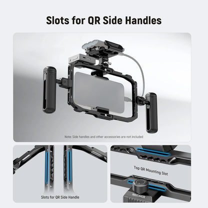 NEEWER Universal Phone Cage, Smartphone Video Rig with Quick Release Mounts Cold Shoes for Videomaker Filmmaking TikTok Vlogging Phone Video Stabilizer Holder Compatible with iPhone Samsung, PA039