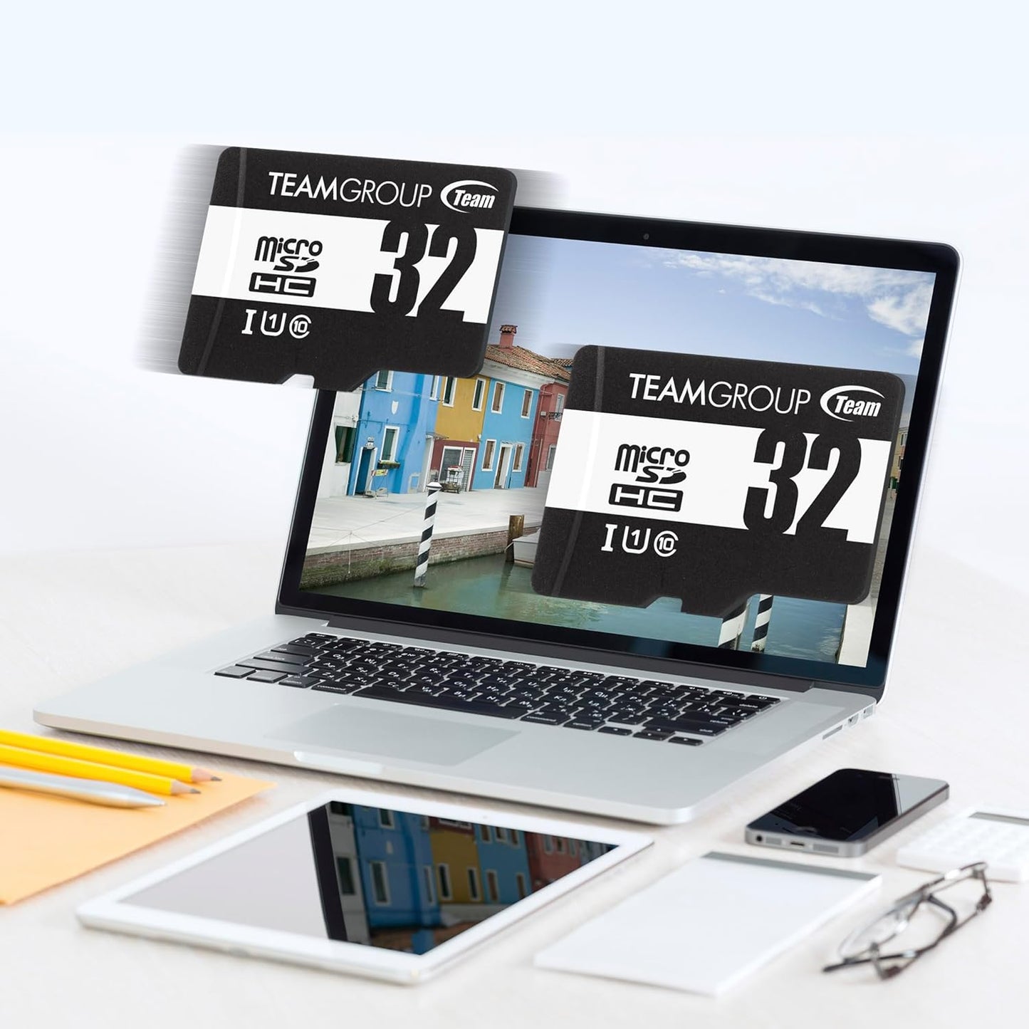 TEAMGROUP Micro 32GB x 10 Pack UHS-I U1 Class 10 SDHC SDXC Read Speed up to 100MB/s High Speed Flash Meomry Card with Adapter for Camera, Surveillance, Full HD Shooting TUSDH32GCL10U66