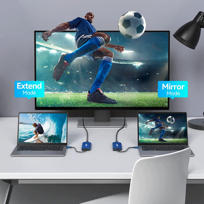 Acodot 9 in 1 USB C to 4K@60HZ HDMI Multiport Adapter, 3 USB 3.0 Ports, SD/TF Card Reader, 100W PD, Designed for MacBook Pro Air HP XPS etc, Blue