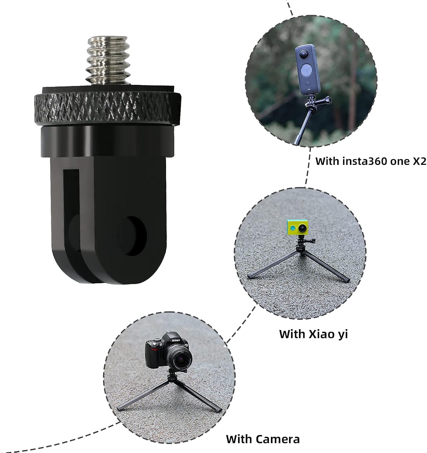 1/4 Inch Aluminum Metal Camera Mount Adapter, Conversion Camera Tripod Mount Compatible with GoPro Hero 13/12/11/10/9/8 Black,Other Action Cameras and Other Standard 1/4 Accessories（2 Packs）