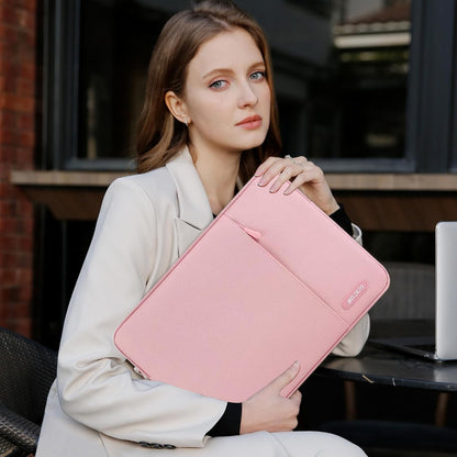 MOSISO Laptop Case 15 inch, 15 inch Laptop Sleeve Compatible with MacBook Air 15 M4 A3241 M3 A3114 M2 A2941 2025 2024 2023,Dell XPS 15,Polyester Vertical Computer Sleeve Bag with Pocket, Pink
