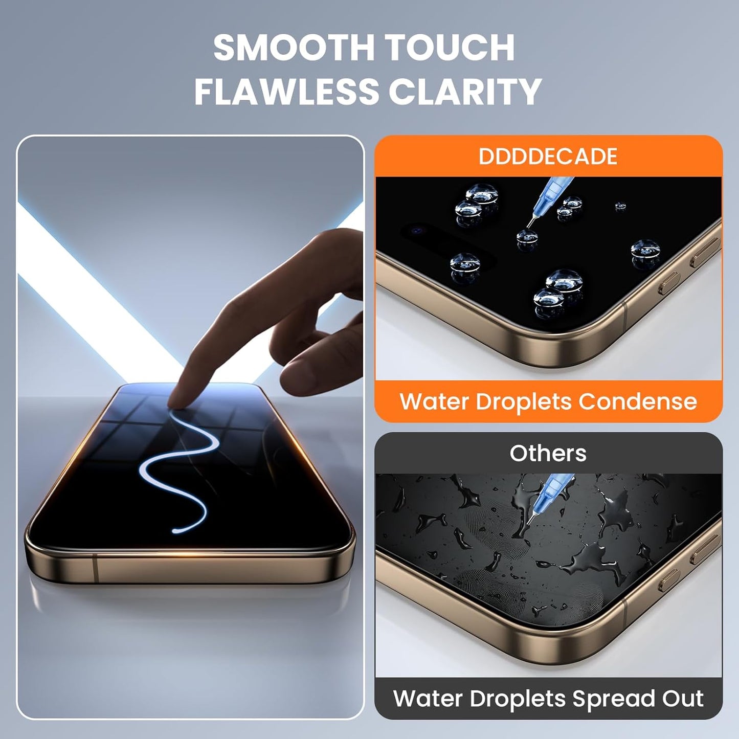 Screen Protector for iPhone 15 Pro Military Grade Tempered Glass Auto-Alignment OneTouch Kit Cell Phone Accessories Bubble Free Case Friendly Auto Dust-Removal Easy Install [1 Pack]