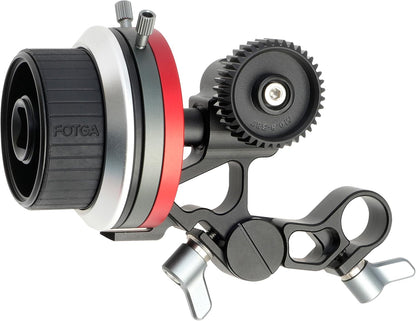 Foto4easy Aluminum Mini Follow Focus for DSLR Mirrorless Camera Camcorder Cage Rig,with A/B Stops & 15mm Rod Clamp System