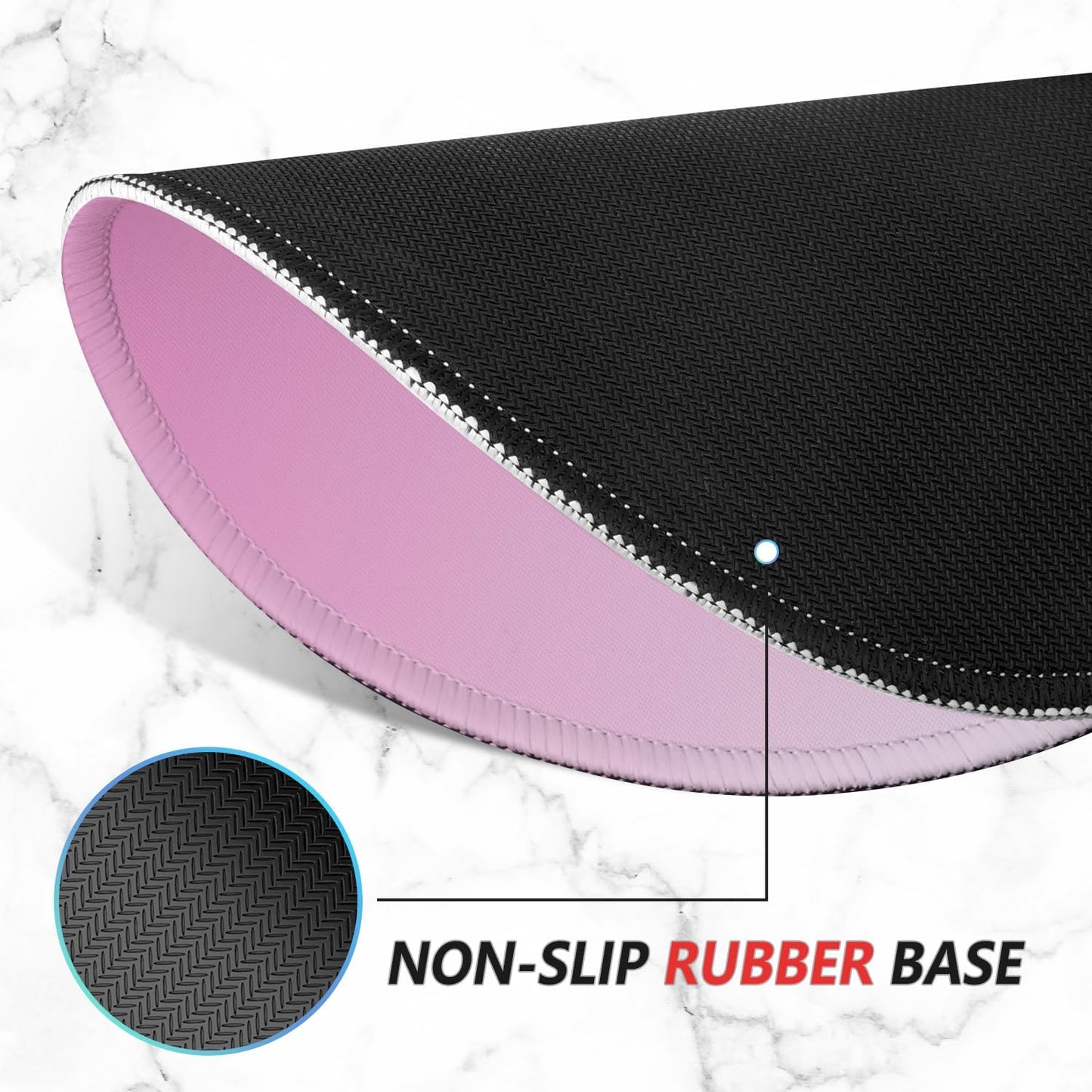 ITNRSIIET Mouse Pad Non-Slip Rubber Base Smooth Surface Stitched Edges Waterproof Durable Compatible with All Mice for Office & Gaming, Desk Accessory, Diameter 8.7 inch, Blush Gradient
