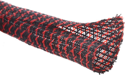 Alex Tech 25ft - 1/4 inch Cord Protector Wire Loom Tubing Cable Sleeve Split Sleeving For USB Cable Power Cord Audio Video Cable – Protect Cat From Chewing Cords - Blackred