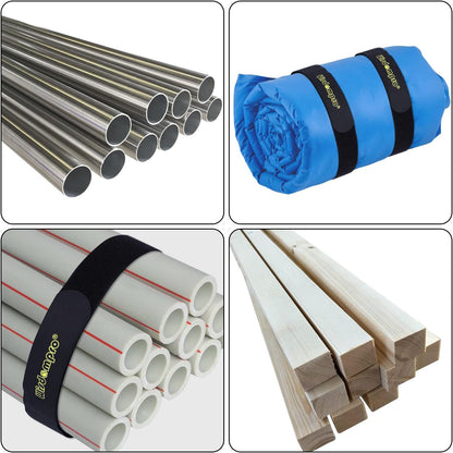 Extra Large 4 Pack 2 x 37 Inches Hook and Loop Strap, Reusable Fastening Cable Tie Down Straps by Wisdompro - Reusable, Durable Functional Cinch Cable Straps for Your Home, Office, Workspace