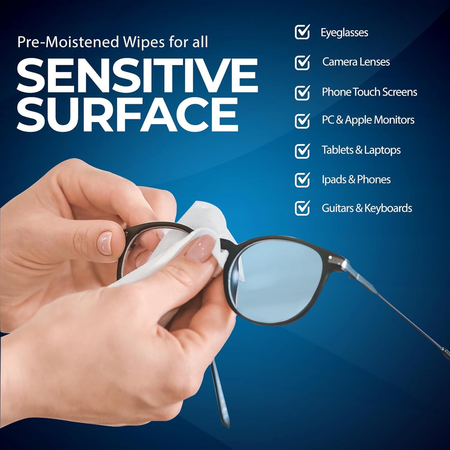 MED PRIDE Anti-Fog Lens and Screen Cleaning Wipes for Eyeglasses, Touch Screens, Premoistened, Anti-Static, Quick-Dry (200 200 Count (Pack of 1))