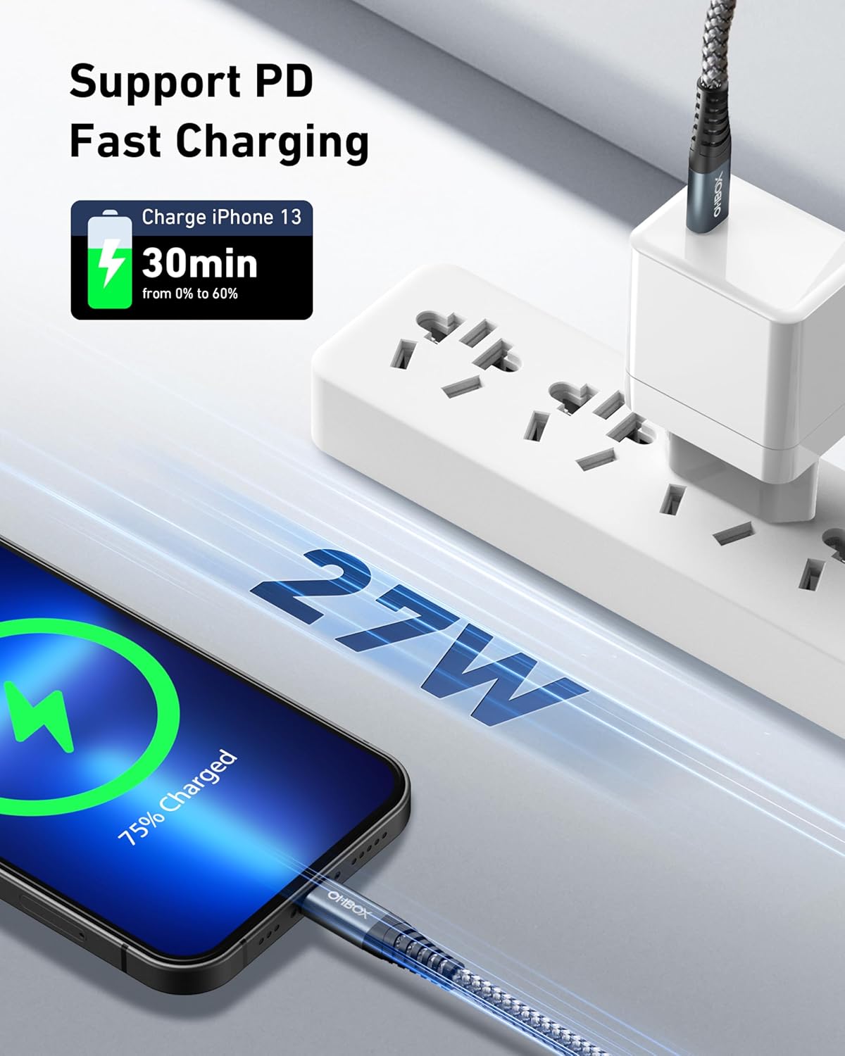 ohbox Long USB C to Lightning Cable 10FT 3Pack iPhone Charger Fast Charging Cord Type C to Lightning Cable for iPhone 14 13 12 11 Pro Max XR XS 8 Plus iPad