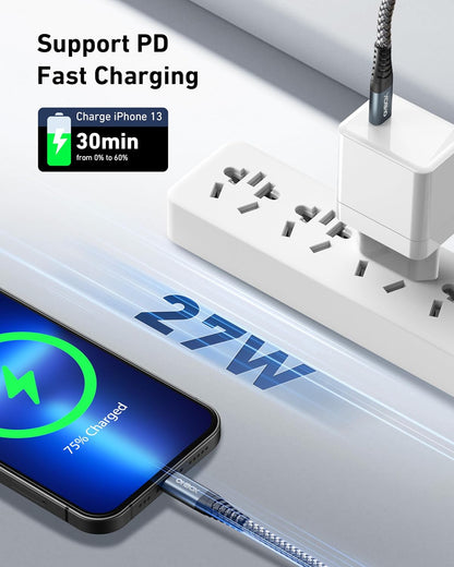 ohbox Long USB C to Lightning Cable 10FT 3Pack iPhone Charger Fast Charging Cord Type C to Lightning Cable for iPhone 14 13 12 11 Pro Max XR XS 8 Plus iPad