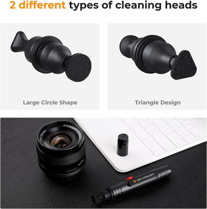 K&F CONCEPT Professional Lens Cleaning Pen*3 with Soft Brush, Carbon Head Lens Cleaning Pen Compatible with Canon, Nikon, Pentax, Sony Digital Camera Cleaning,AR VR Glasses Cleaning