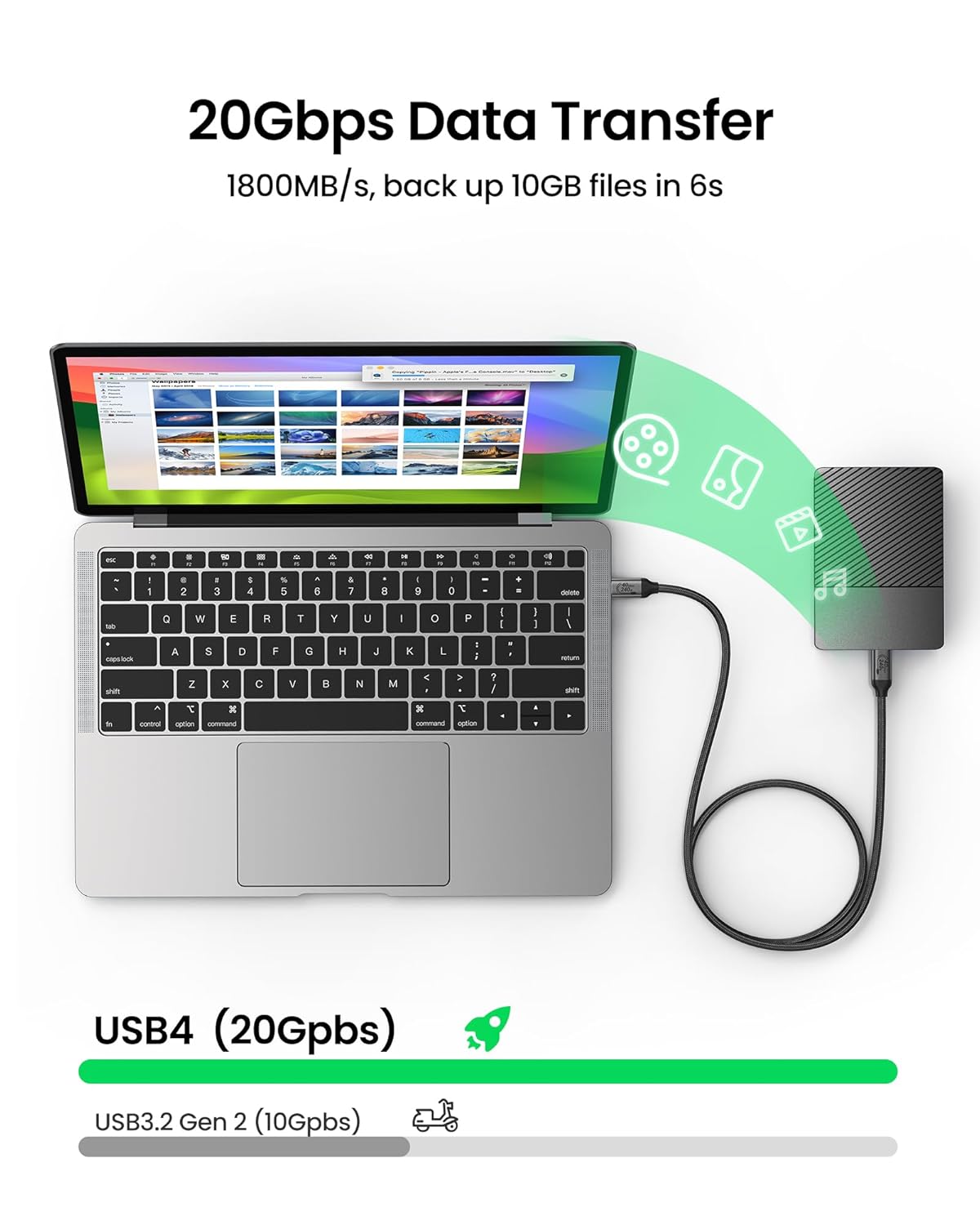 Silkland USB 4 for Long Thunderbolt 4 Cable 16.5FT/5M, 20Gbps Data Transfer, Supports 5K/4K@60Hz, 240W PD 3.1 Charging, USB C Video Cable Compatible for Thunderbolt 3, MacBook, SSD, Docking,VR Headset