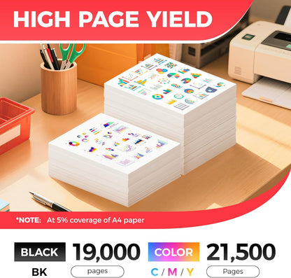 GPR-51 GPR51 High Yield Toner Cartridge 8516B003 8517B003 8518B003 8519B003 Replacement for Canon ImageRunner Advance C250if C255if C350if C350p C355if Printer Ink Set 4-Pack Black Cyan Magenta Yellow