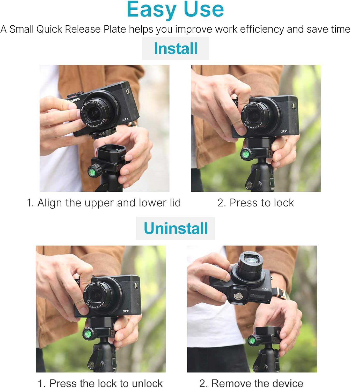 Upgrade Claw Quick Release Plate Camera Mount w Arca Swiss Slot, 1/4" Screw DSLR Stabilizer Adapter Compatible with DJI OSMO 360/OSMO Pocket 3/Insta 360 x 5/Sony/Zhiyun/DJI Gimbal/Slider/Tripod Plate
