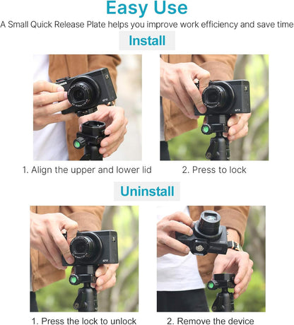 Upgrade Claw Quick Release Plate Camera Mount w Arca Swiss Slot, 1/4" Screw DSLR Stabilizer Adapter Compatible with DJI OSMO 360/OSMO Pocket 3/Insta 360 x 5/Sony/Zhiyun/DJI Gimbal/Slider/Tripod Plate