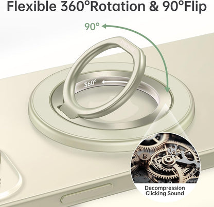 Syncwire Upgraded Magnetic Phone Ring Holder for MagSafe, Magnetic Cell Phone Grip Stand Finger Ring Kickstand with Two-Sided Magnets Compatible iPhone 16 Pro Max 15 14 13 12 Android, Yellow